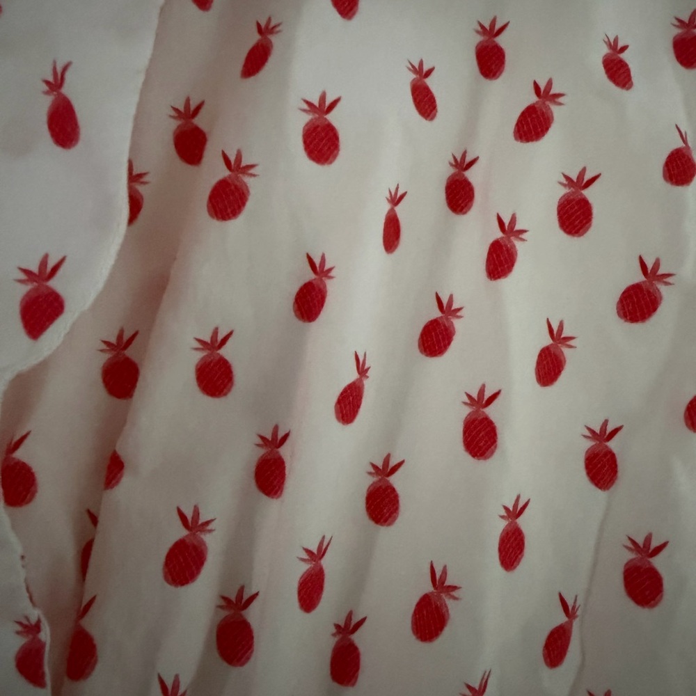 Anthropologie White Maxi Dress with Red Pineapple Print - Picture 4 of 4